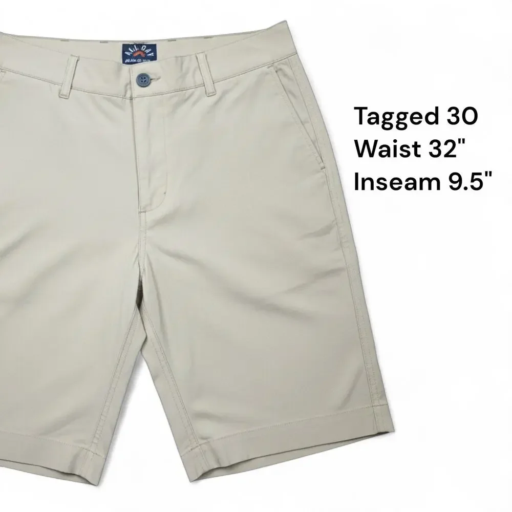 FAHERTY NWOT All Day Shorts Men's XL Khaki Performance Stretch Drawstring Beach